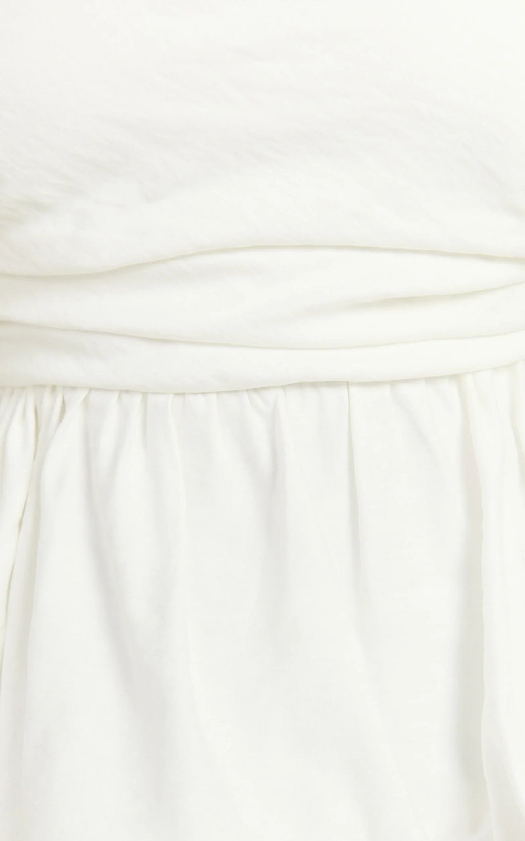 Karmen Top - Strapless Ruched Side Bubble Hem Top in Off White