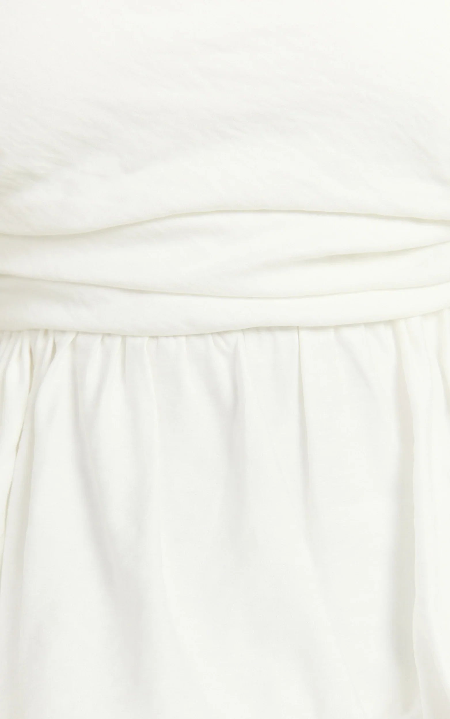 Karmen Top - Strapless Ruched Side Bubble Hem Top in Off White