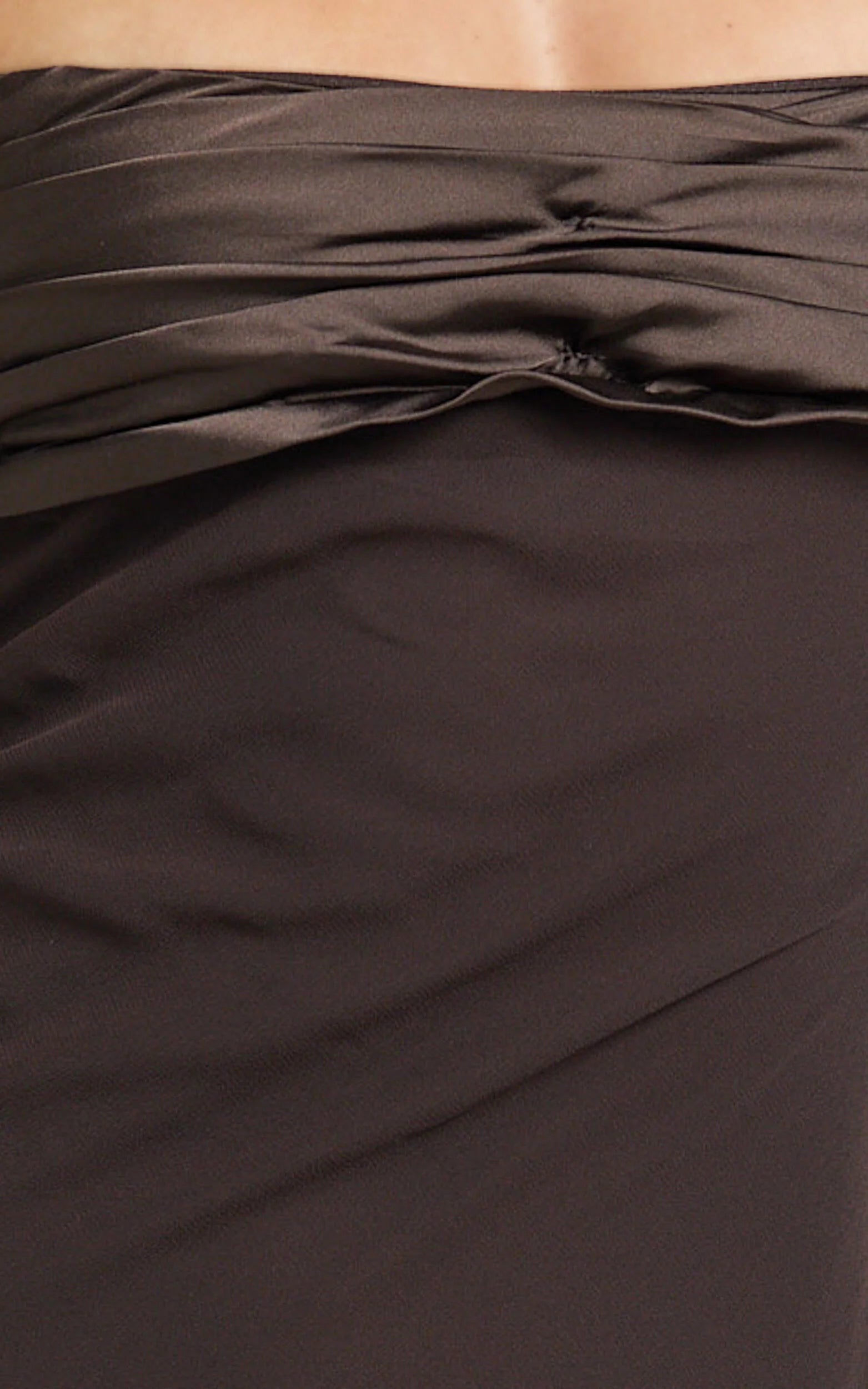 Sonya Maxi Dress - Cowl Neck Asymmetric Fit And Flare Dress in Chocolate
