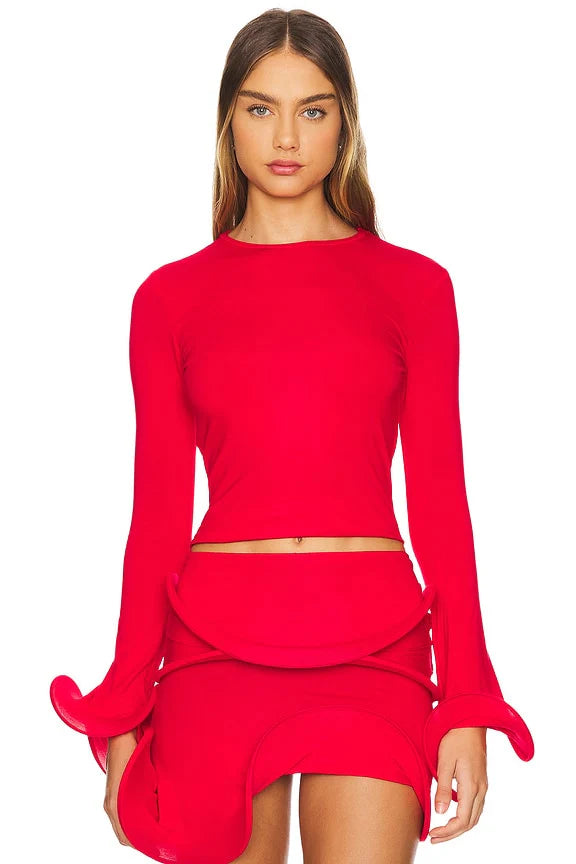 Wave Sleeve Top