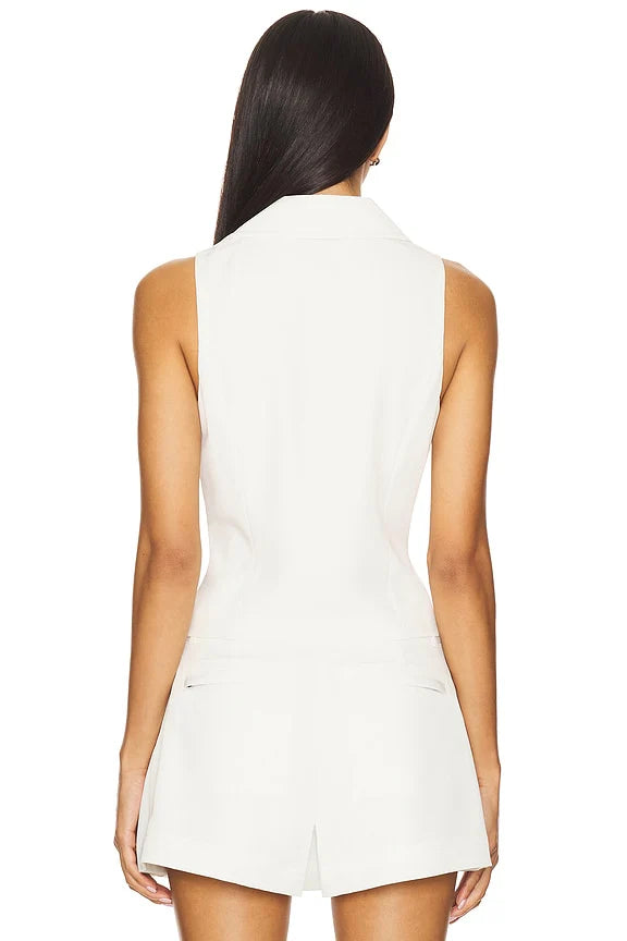 Gemma Zip Sleeveless Polo Top