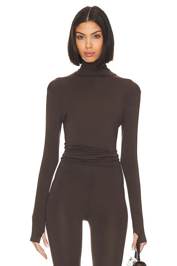 Slim Fit Long Sleeve Turtle Top
