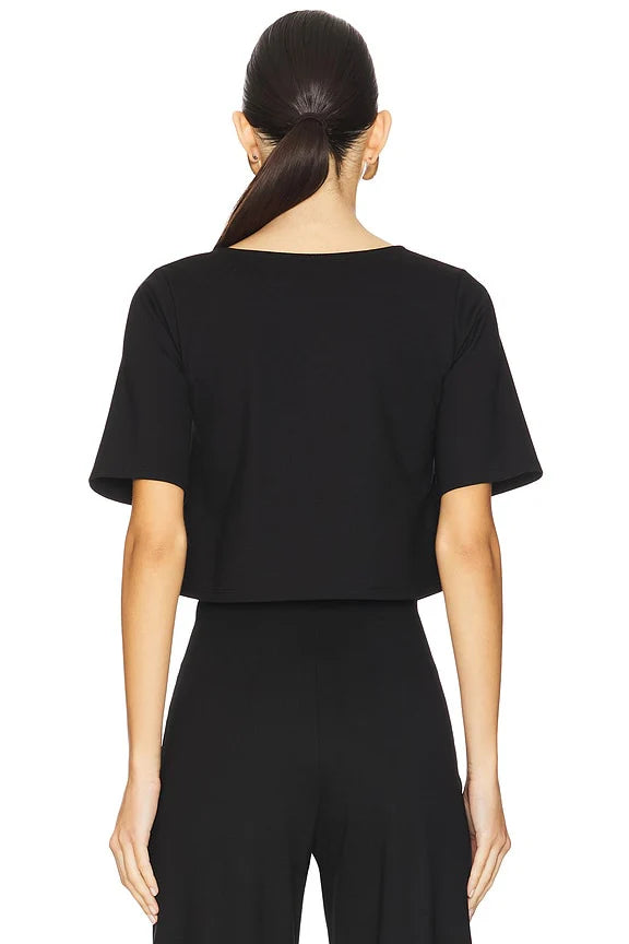 Ponte Knit Short Sleeve Top