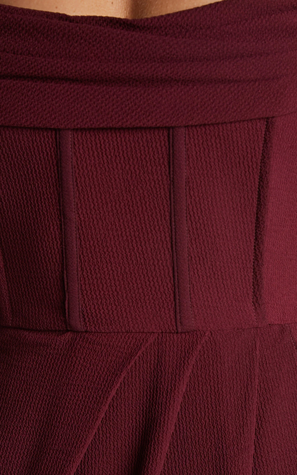 Andrina Midi Dress - High Low Wrap Corset Dress in Wine