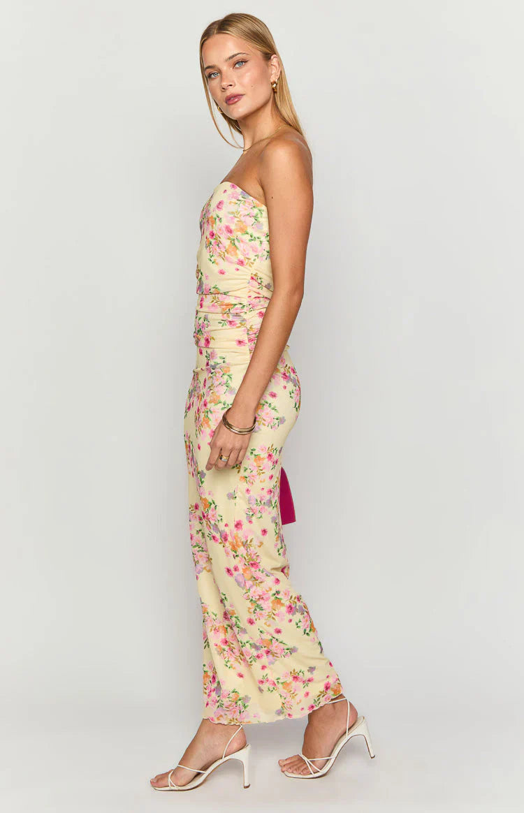 Imogen Yellow Bloom Maxi Dress