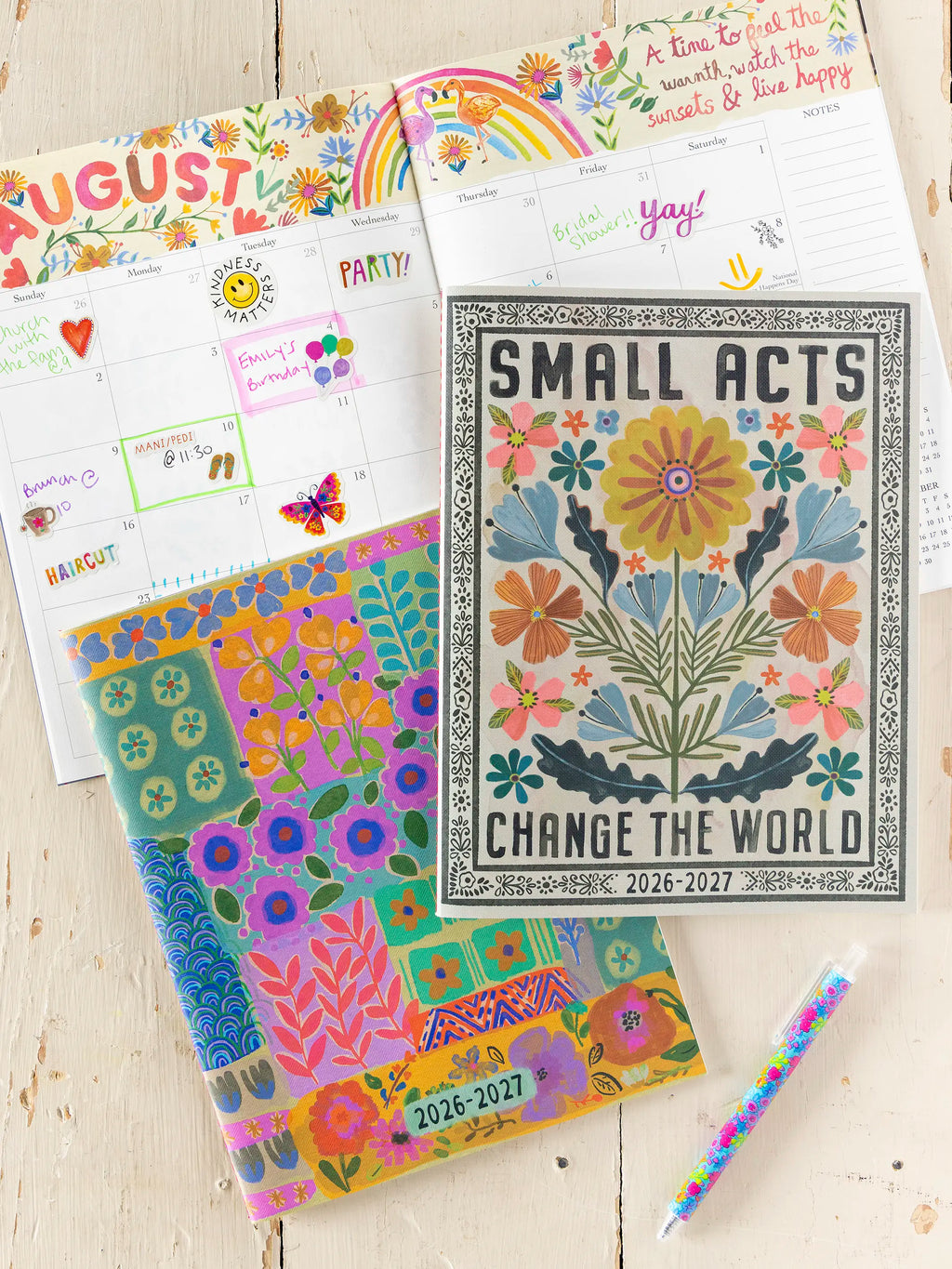 2026-27 Academic Planner - Turquoise Patchwork