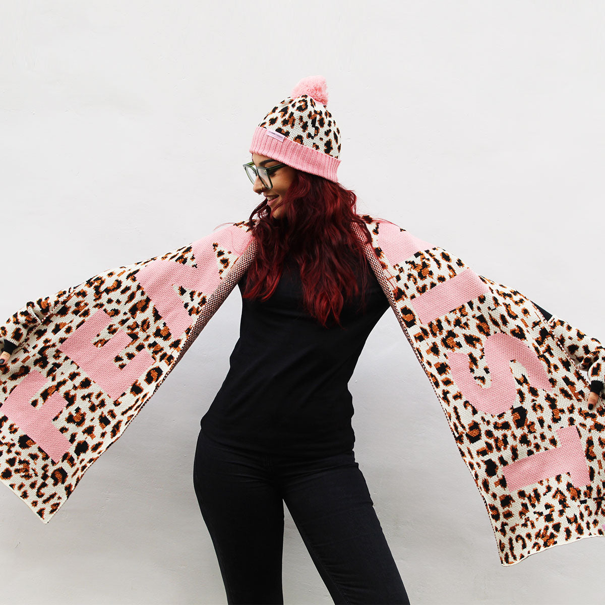 Animal Print 'Feminist' Knitted Set