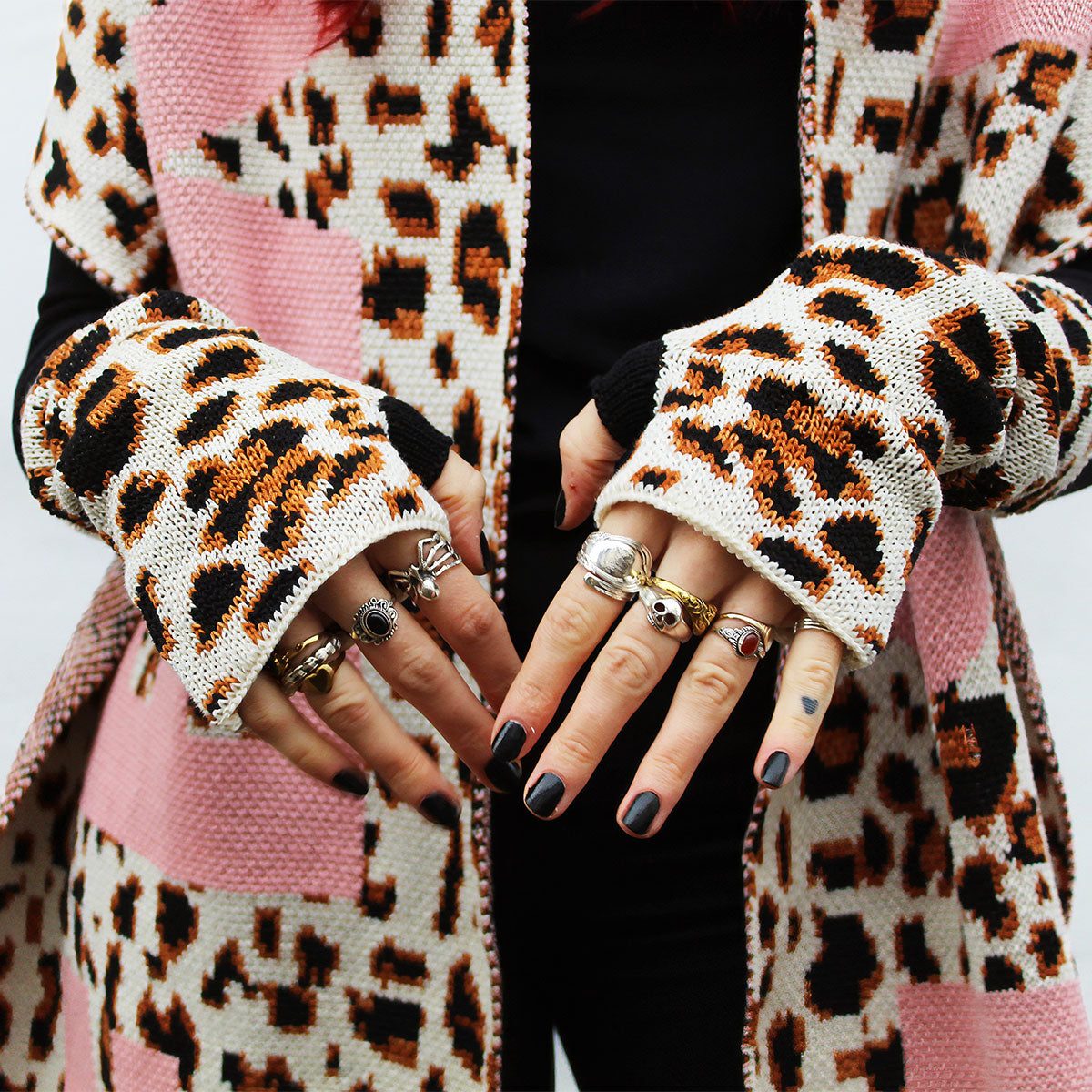 Animal Print Fingerless Wrist Warmers