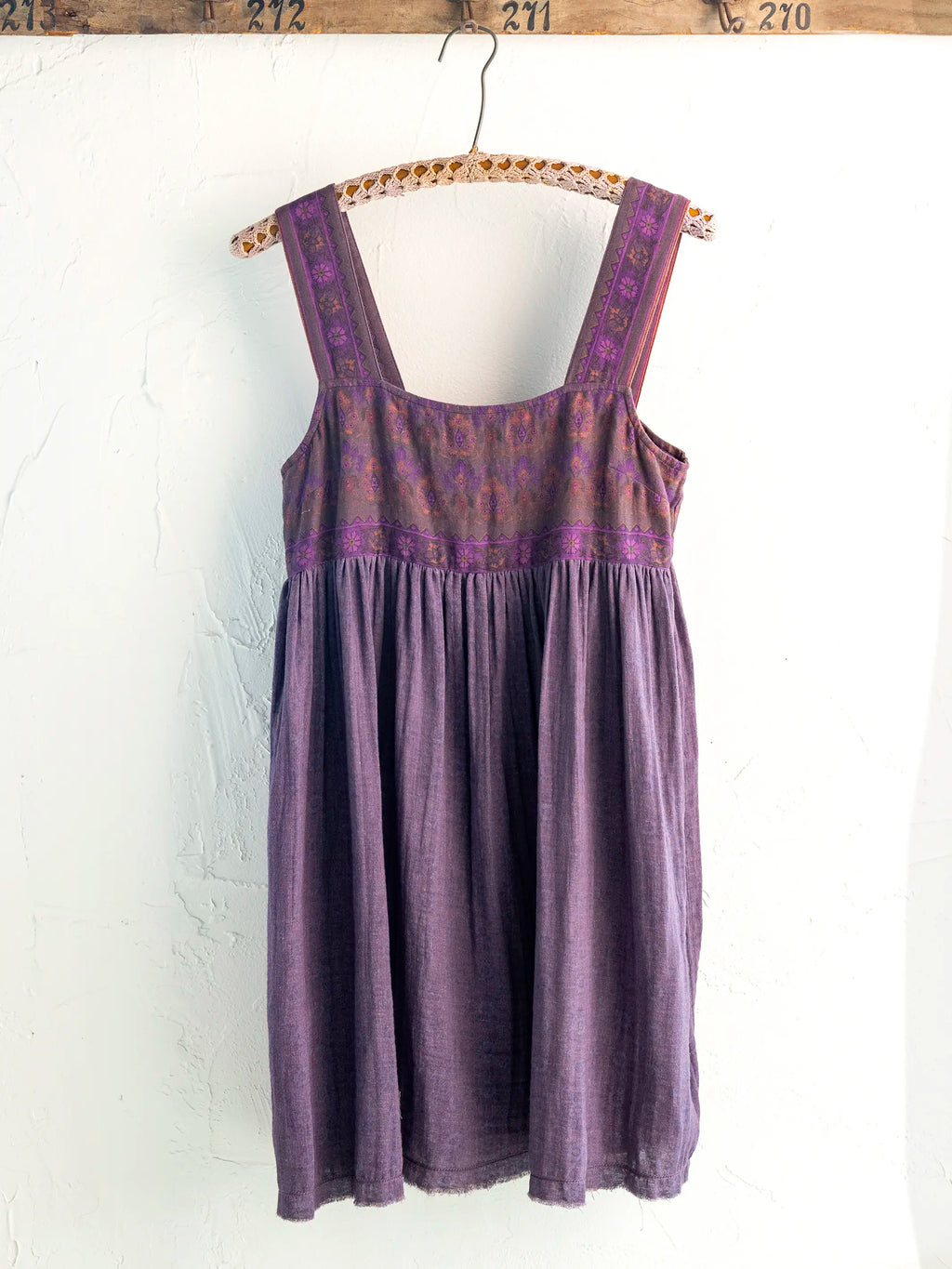 Tricia Reversible Cotton Mini Dress - Medallion Eggplant Sunburst