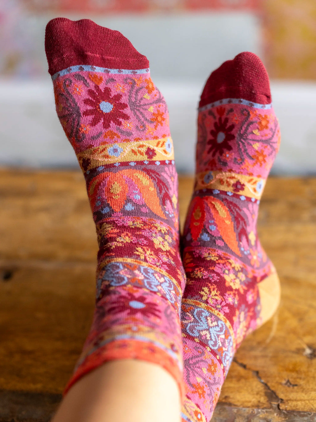 Boxed Boho Sock Set, Set of 3 - Striped Floral