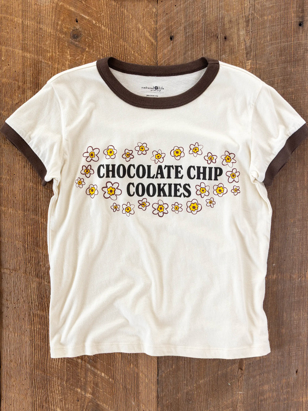 Ringer Cotton Baby Tee Shirt - Chocolate Chip Cookies