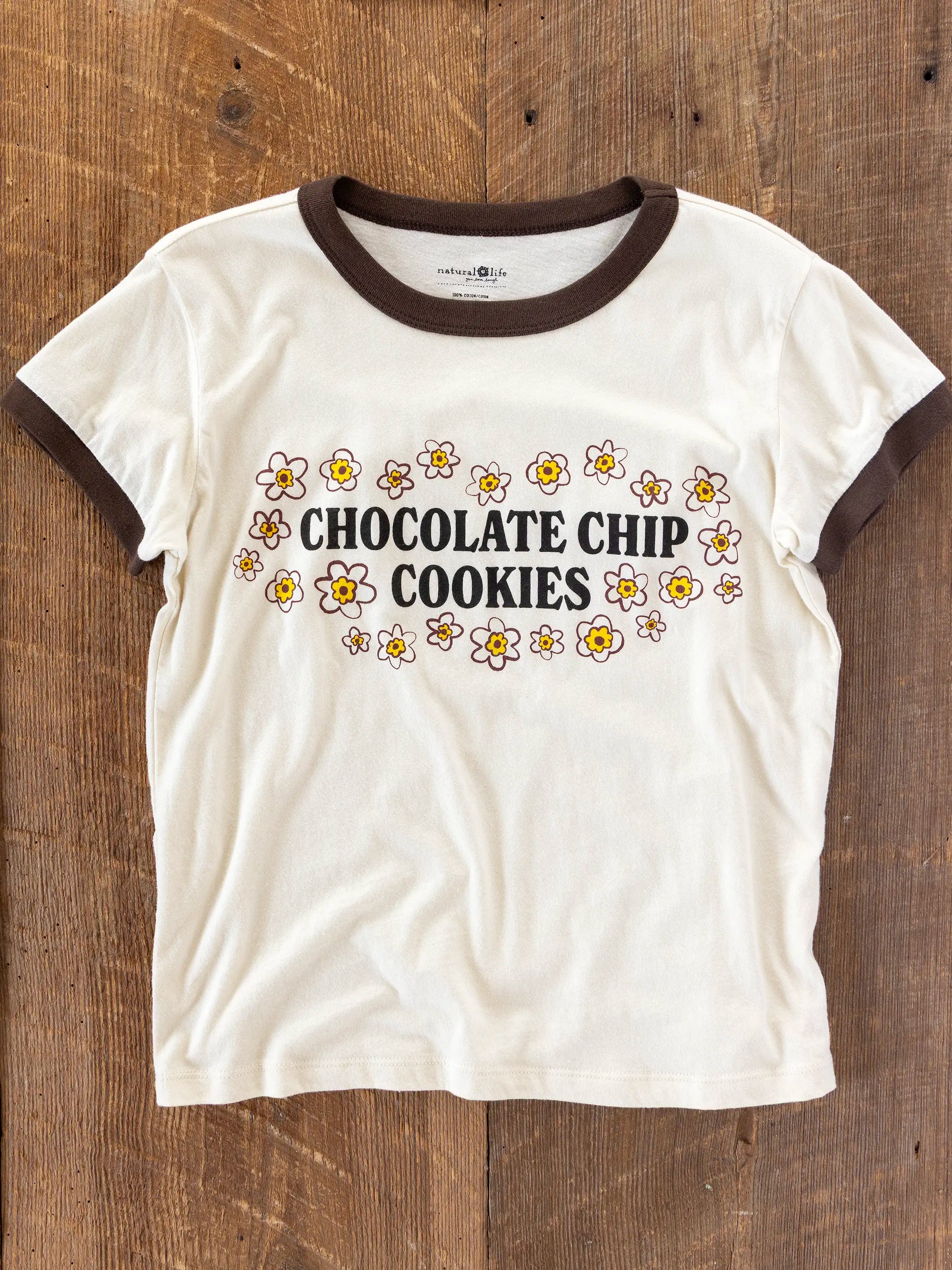 Ringer Cotton Baby Tee Shirt - Chocolate Chip Cookies