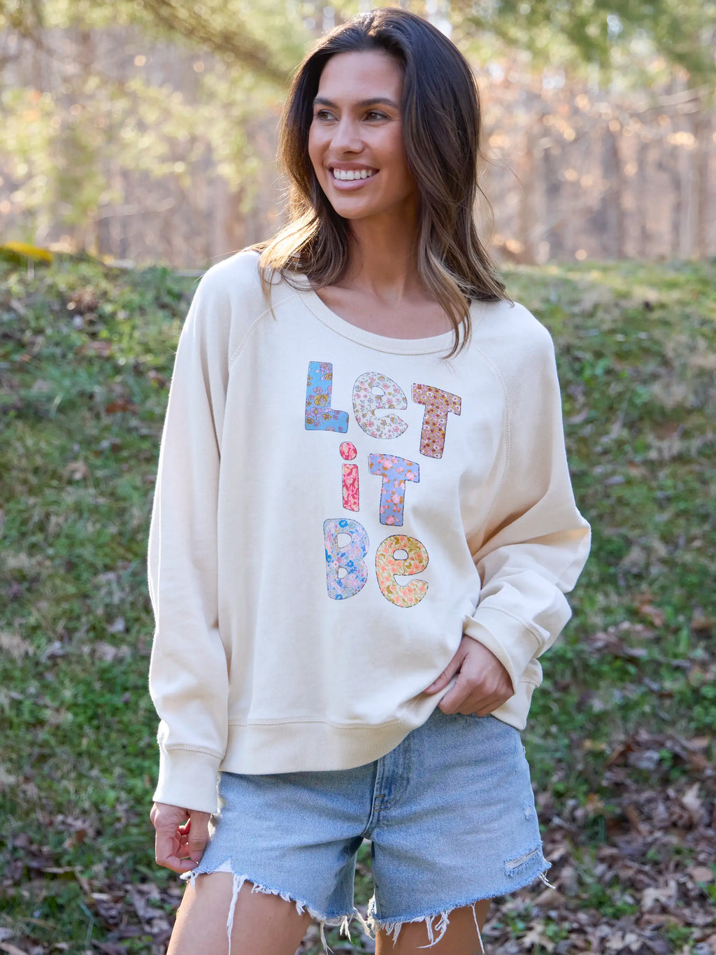 Old School Cotton Sweatshirt - Let It Be
