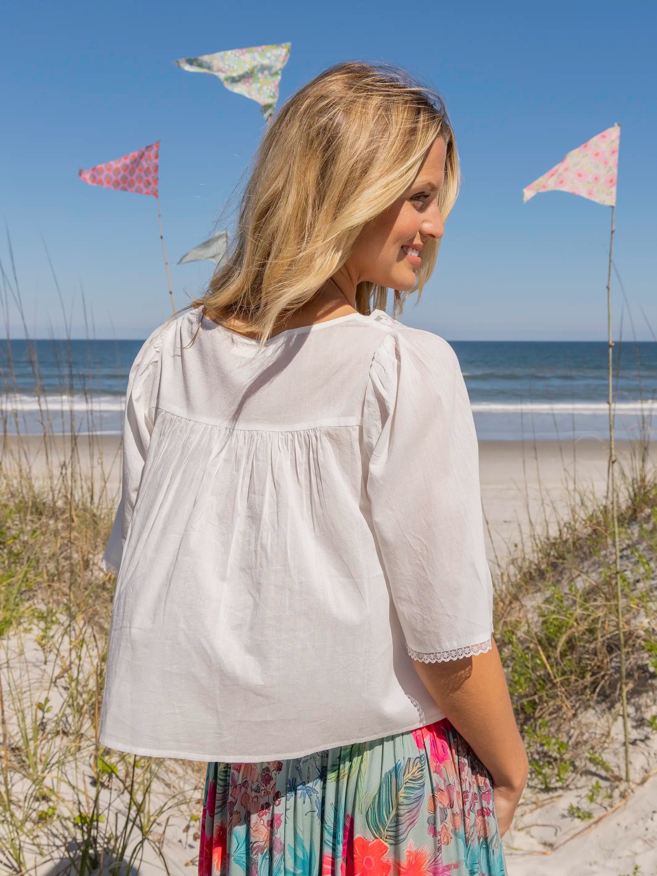 Prettiest Cotton Lace Blouse - White