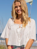 Prettiest Cotton Lace Blouse - White