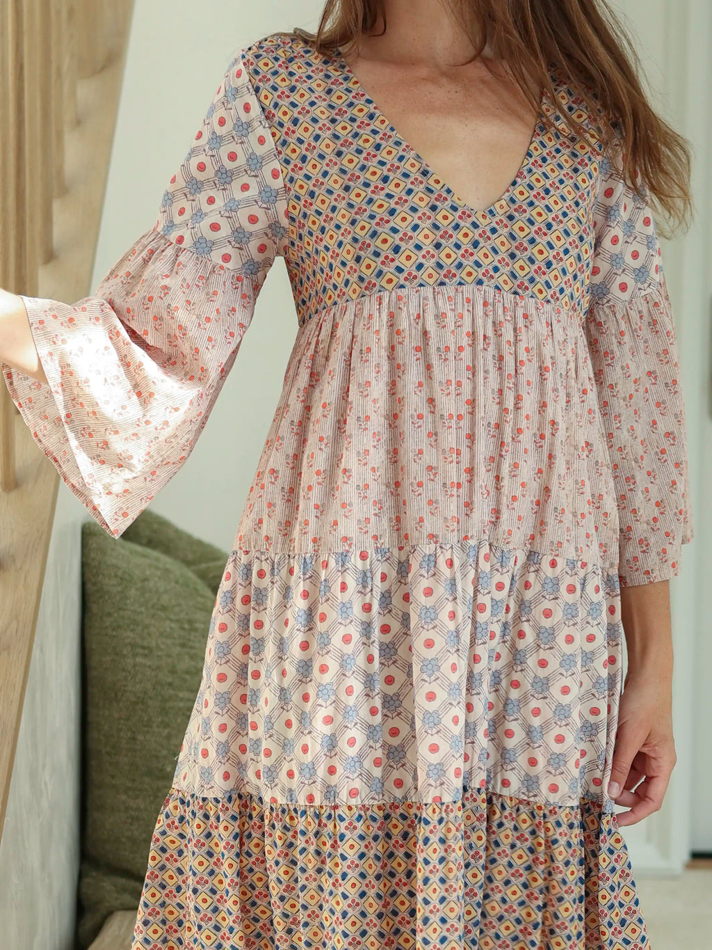 Charlotte Cotton Midi Dress - Wildflower Wonder