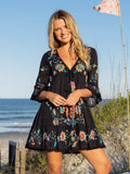 Capri Cotton Mini Dress - Black