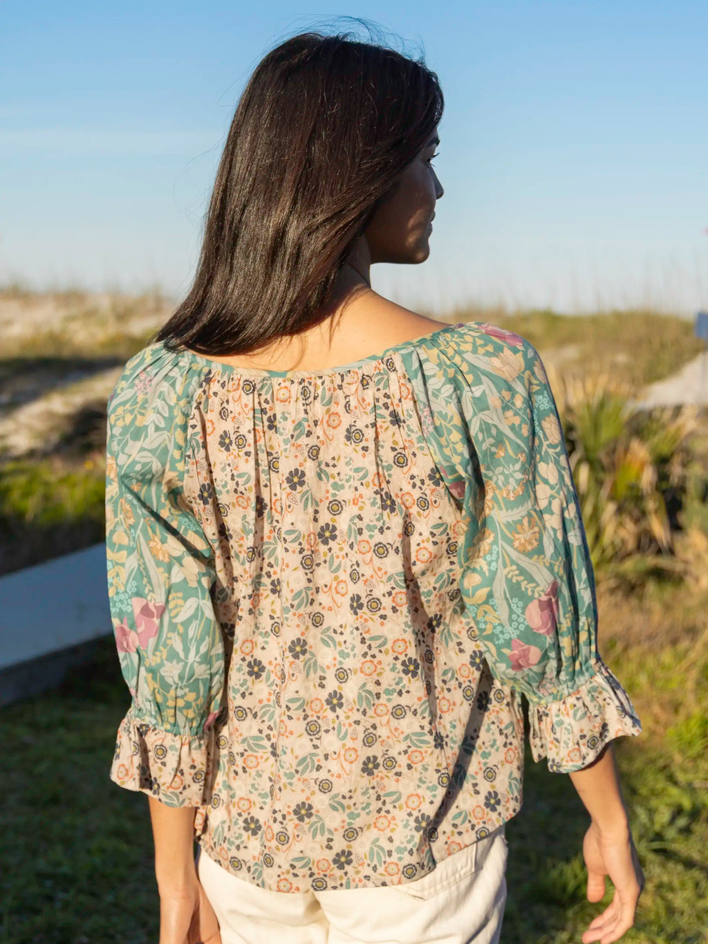 Magnolia Cotton Top - Seafoam