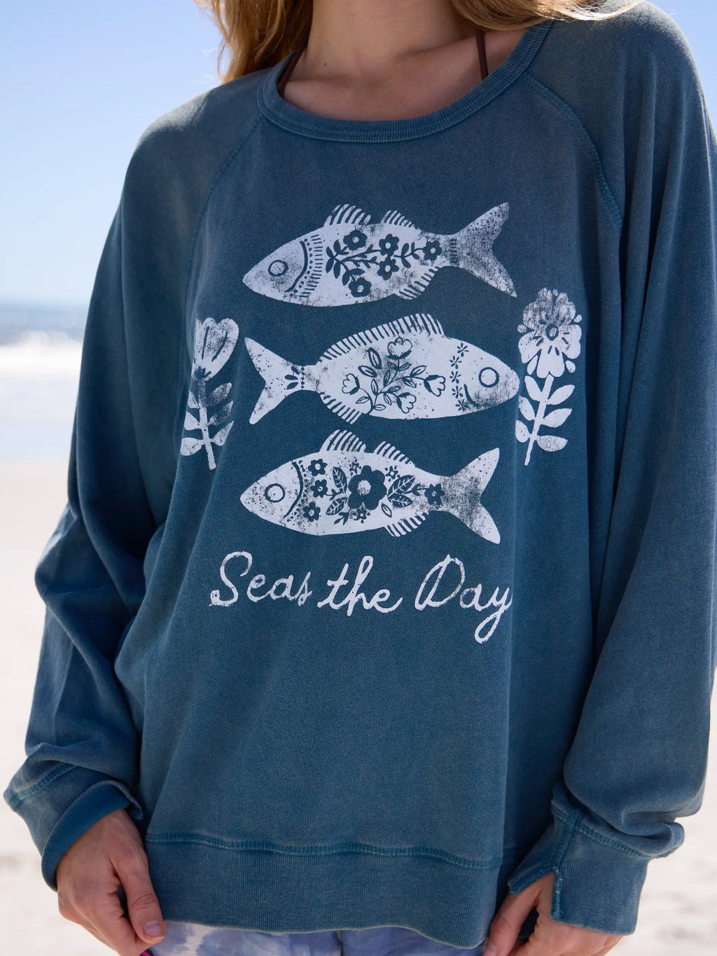 Old School Cotton Sweatshirt - Seas The Day