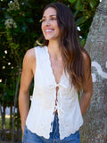Hailey Eyelet Vest Top - White