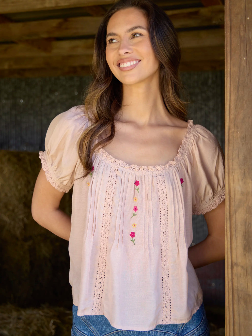 Sweet Nothings Embroidered Top - Light Pink