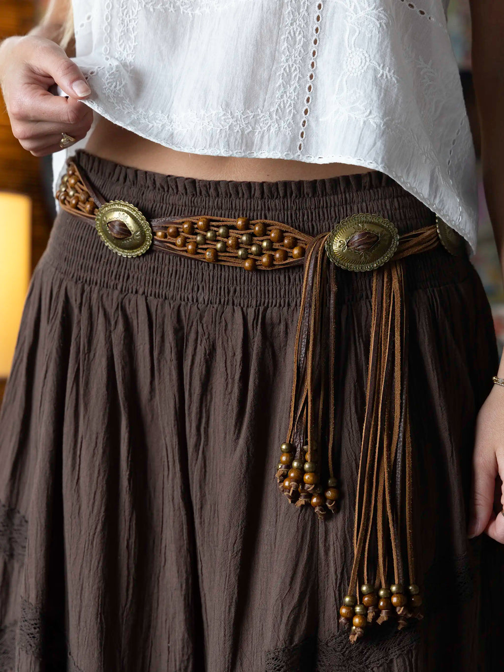 Concho Tassel Belt - Gold