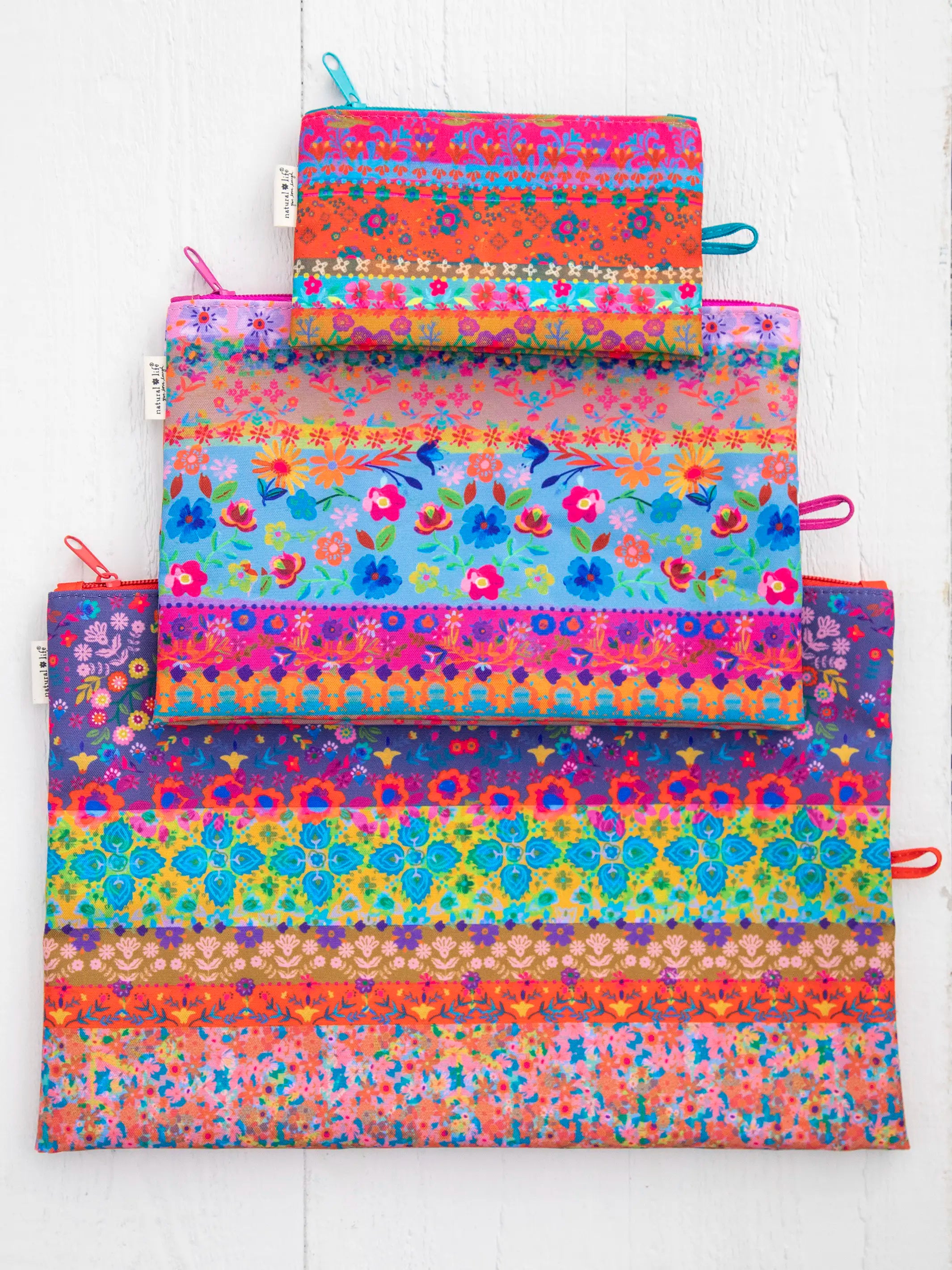 Anything & Everything Pouches, Set of 3 - Border Print