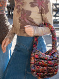 Puffy Velvet Fit-It-All Bag - Small Dark Floral Garden