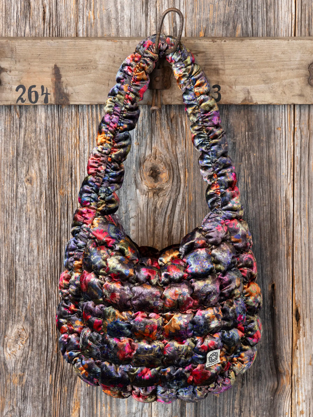 Puffy Velvet Fit-It-All Bag - Small Dark Floral Garden