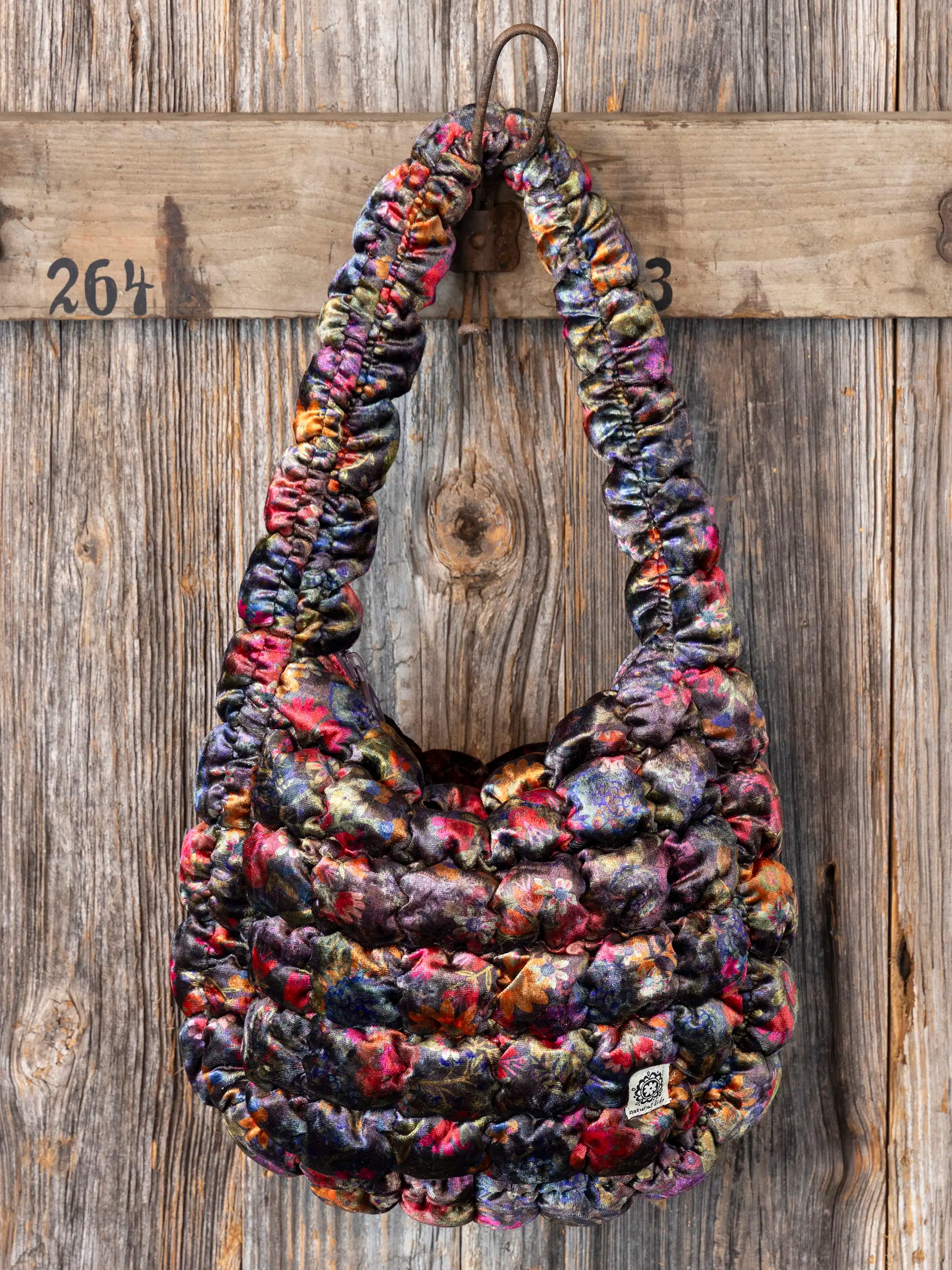 Puffy Velvet Fit-It-All Bag - Small Dark Floral Garden