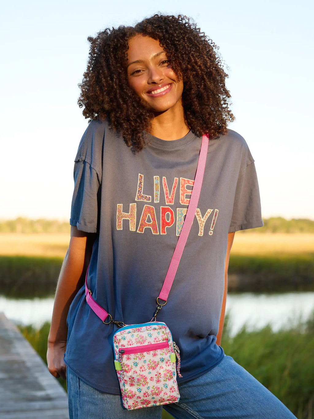 8-in-1 Pocket Crossbody - Pink Bouquet