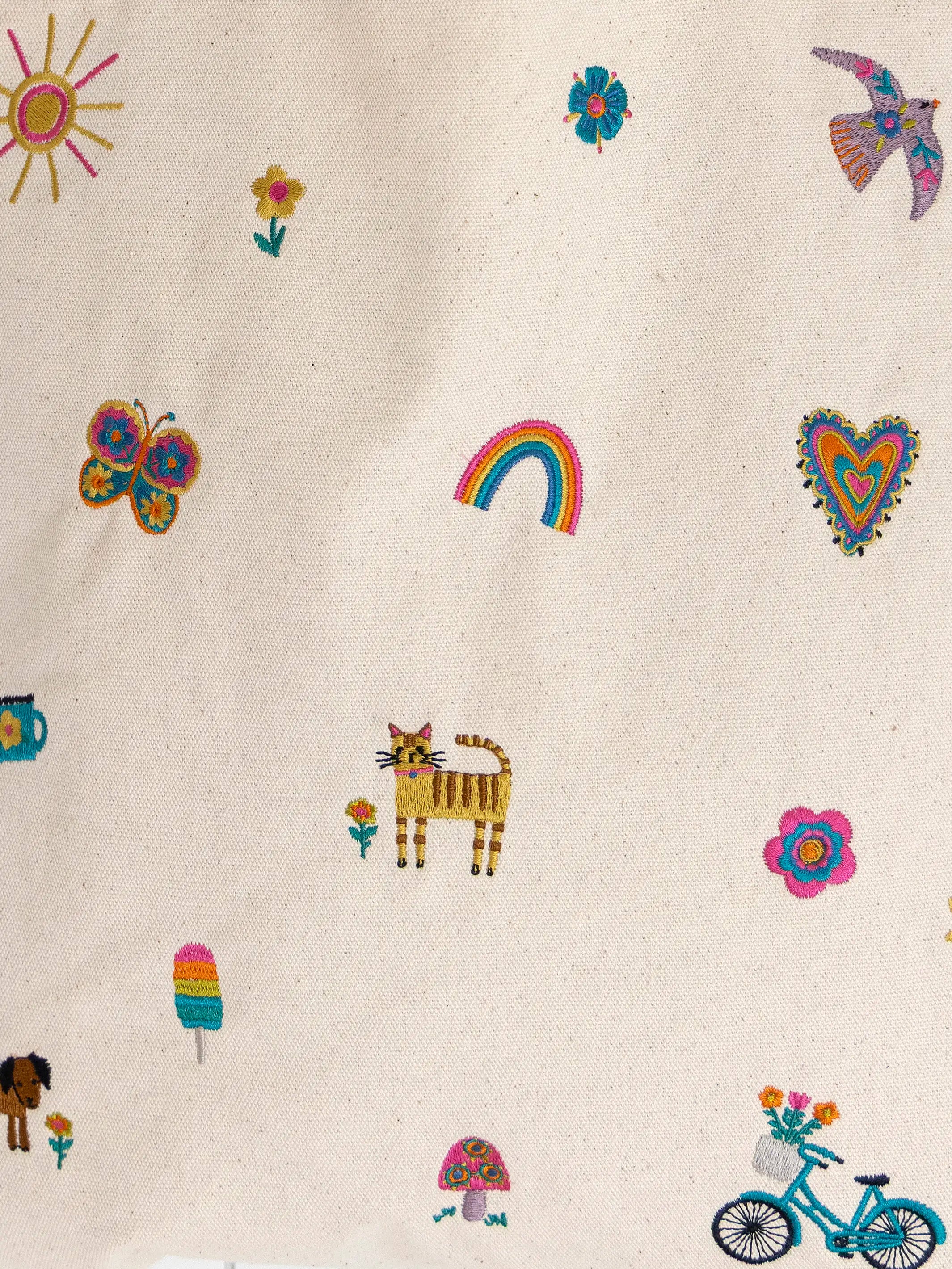 Embroidered Canvas Tote Bag - Fave Little Things