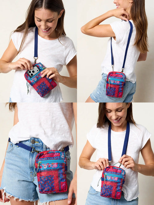 8-in-1 Pocket Crossbody - Jewel Positano Scarf