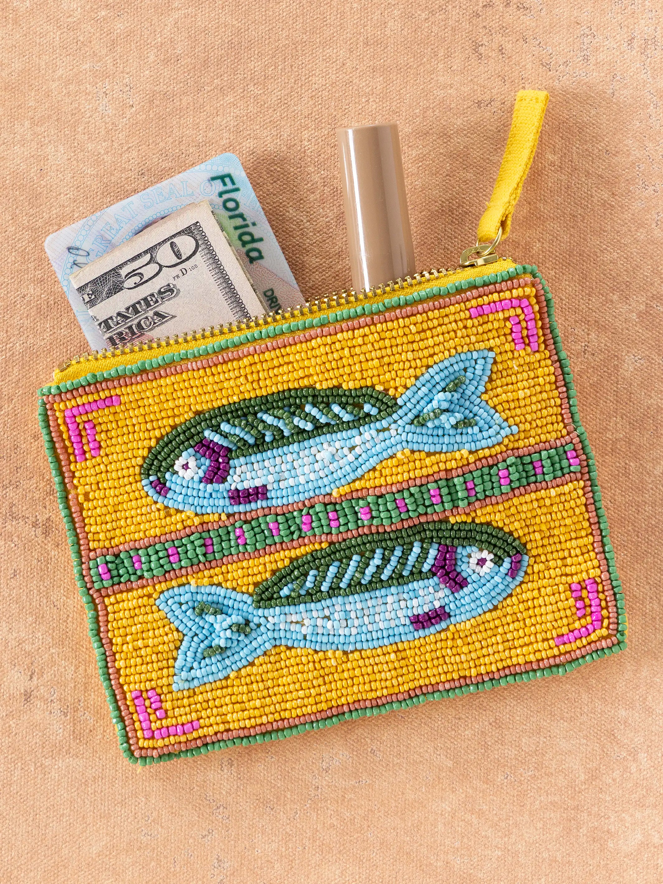 Beaded Coin Purse - Fish