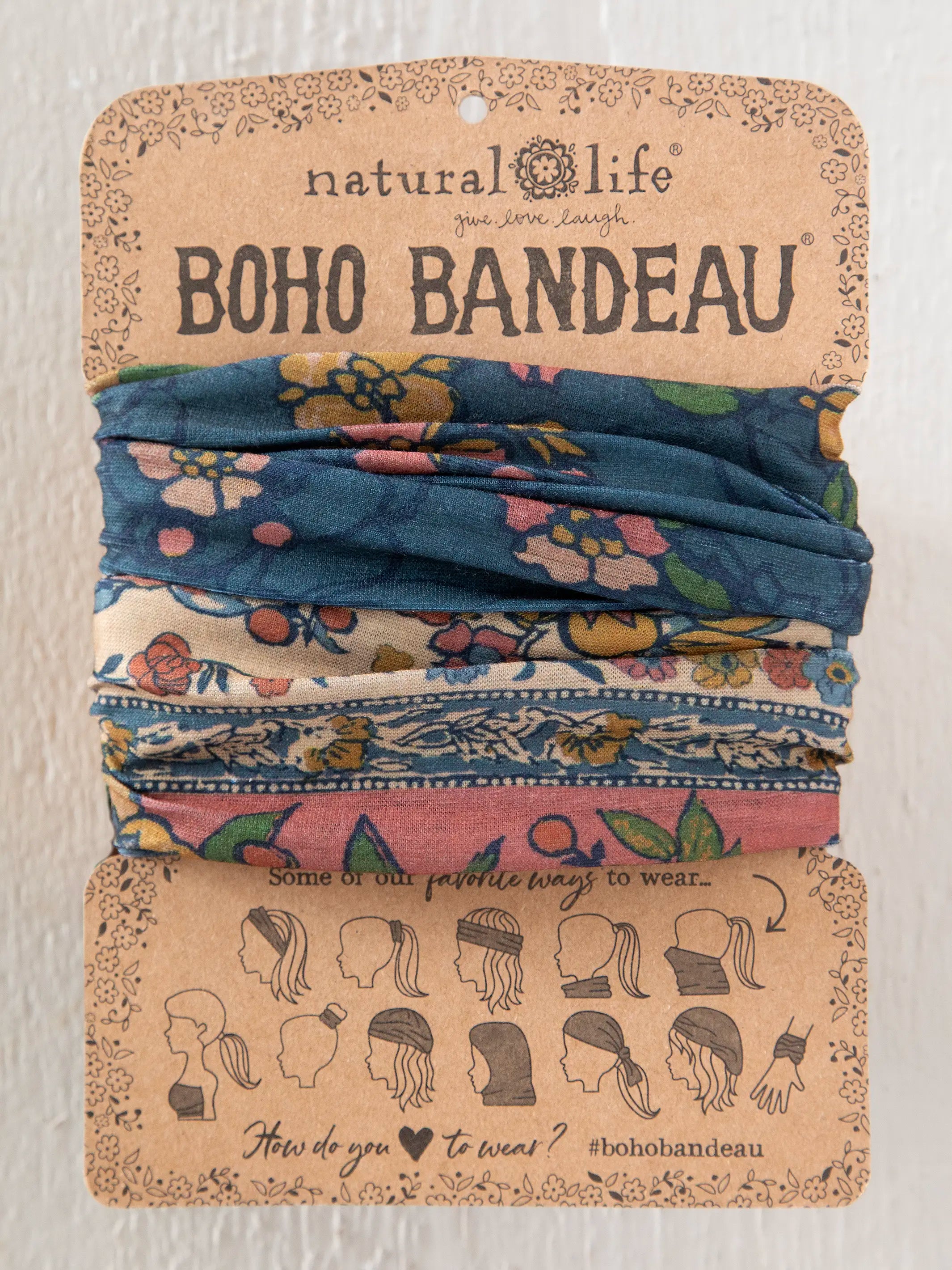 Full Boho Bandeau® Headband - Riviera Batik Blue
