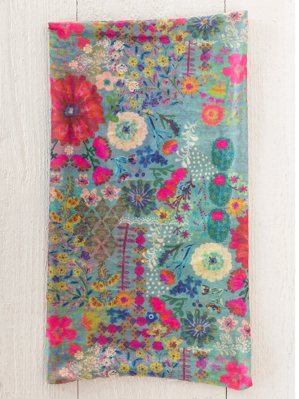 Full Boho Bandeau® Headband - Blue Garden Patchwork
