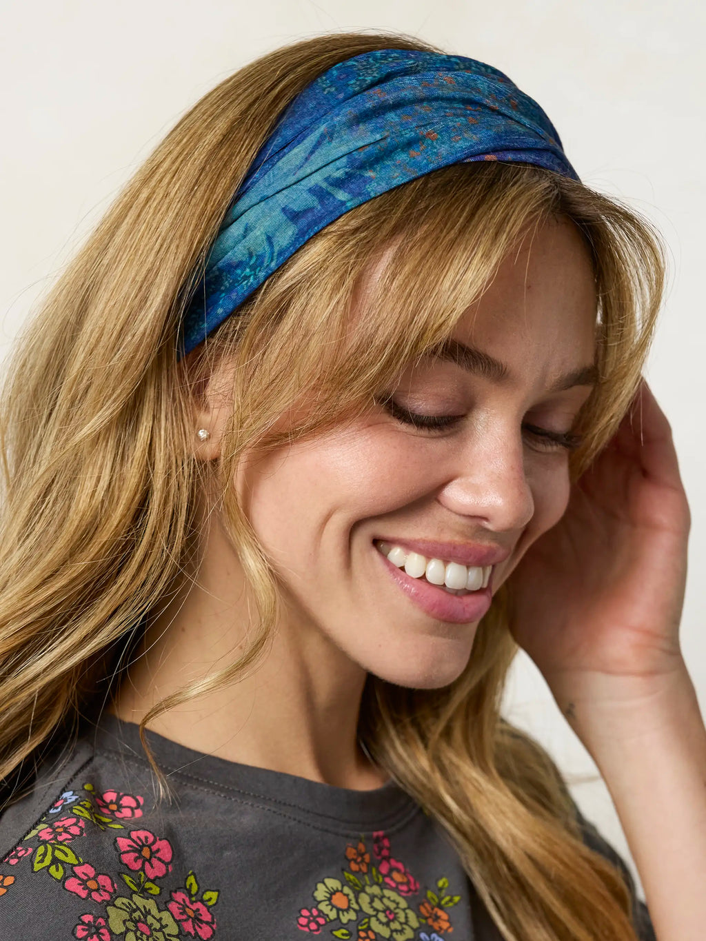 Full Boho Bandeau® Headband - Navy Patchwork