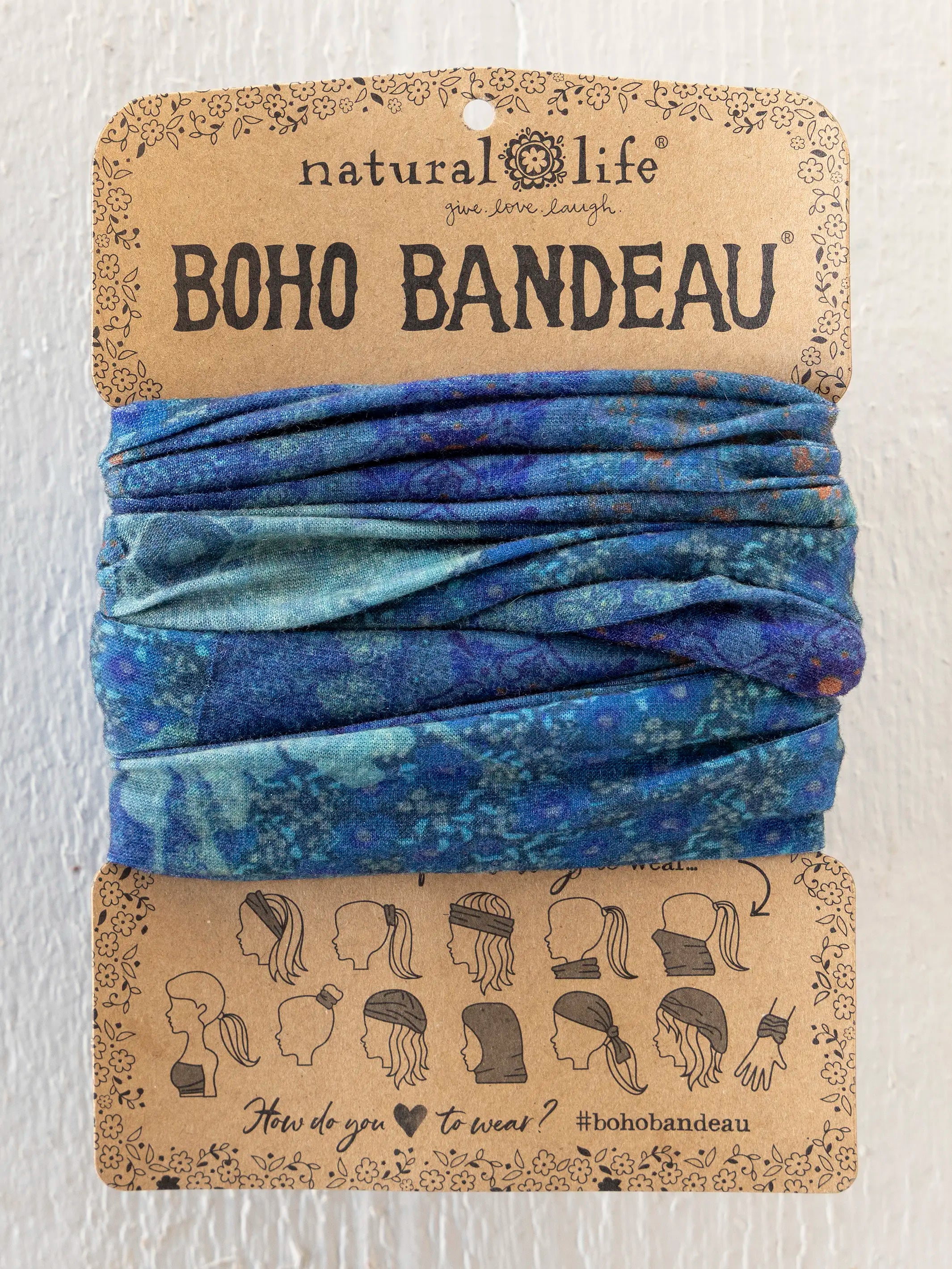 Full Boho Bandeau® Headband - Navy Patchwork