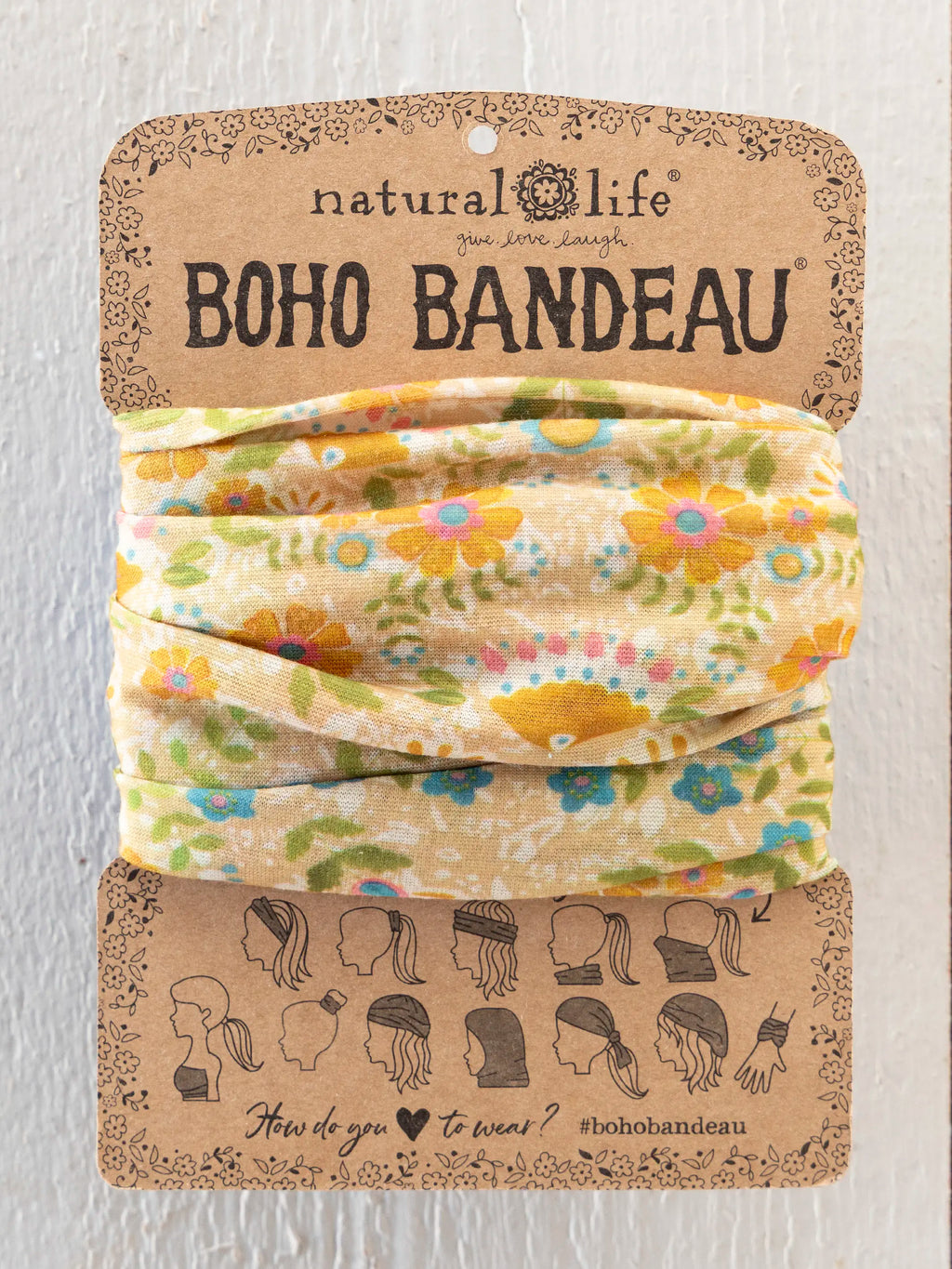 Full Boho Bandeau® Headband - Taupe Mandala