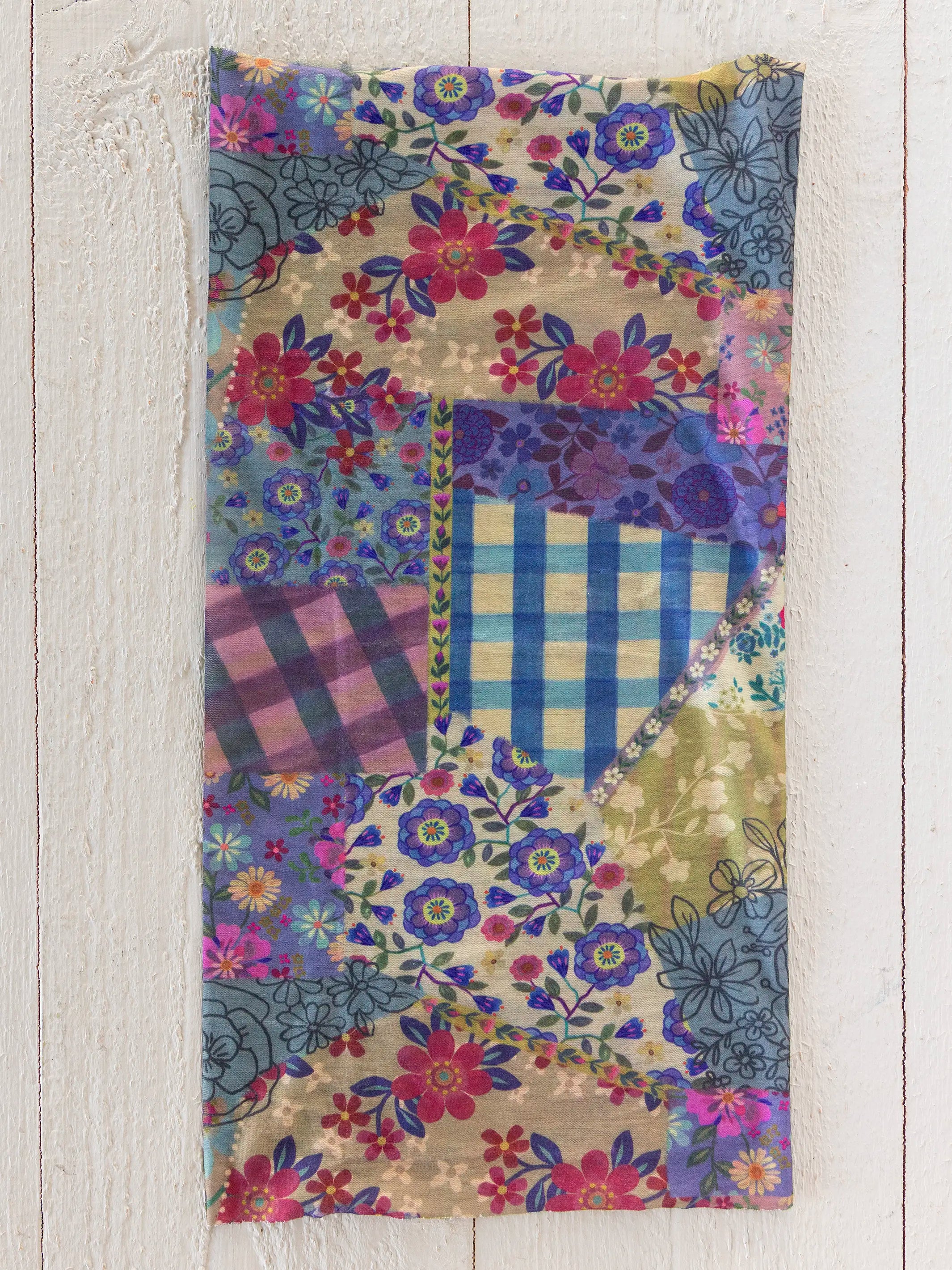 Full Boho Bandeau® Headband - Gingham Floral Patchwork