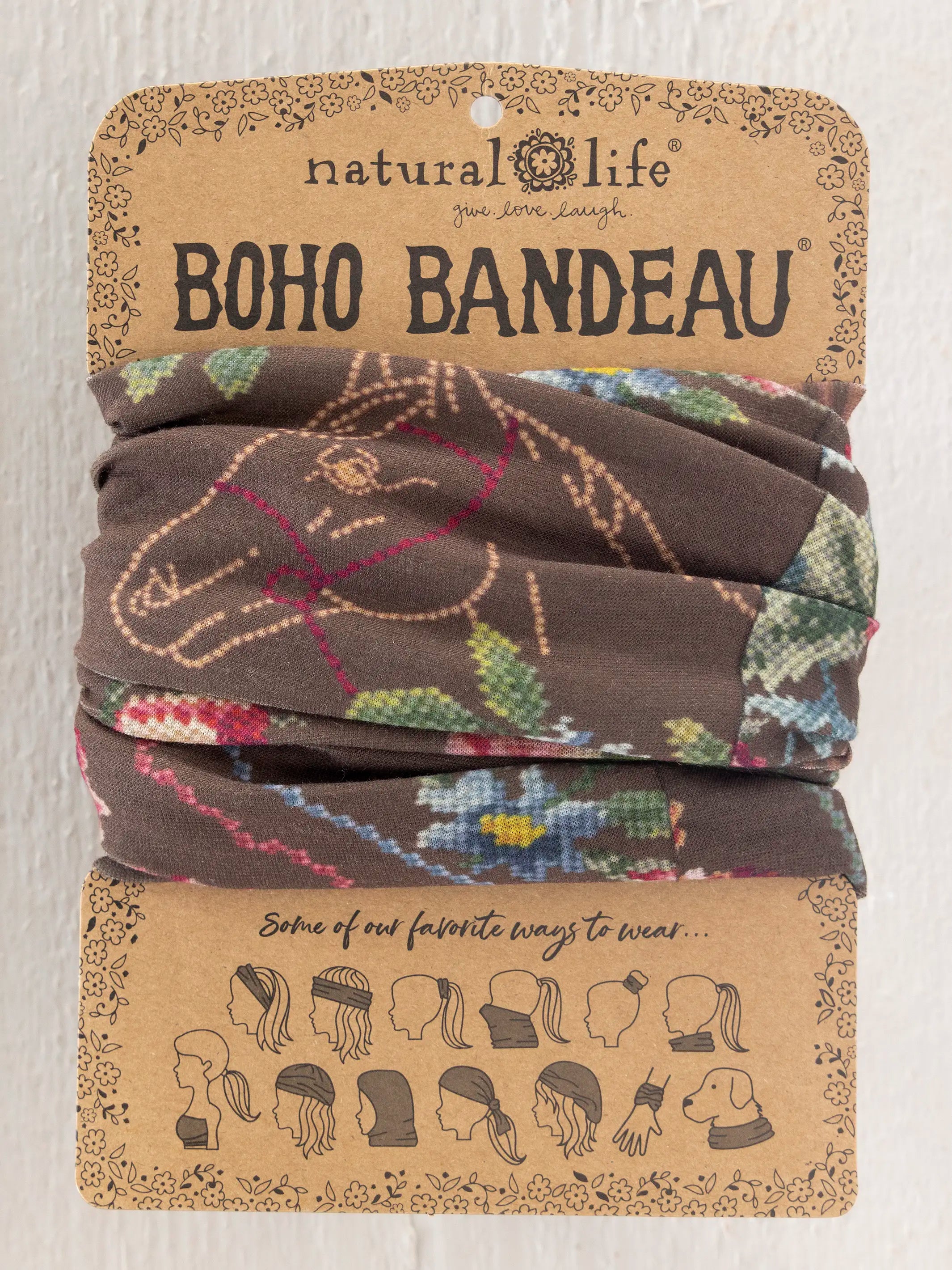 Full Boho Bandeau® Headband - Crafted Bouquets Chocolate