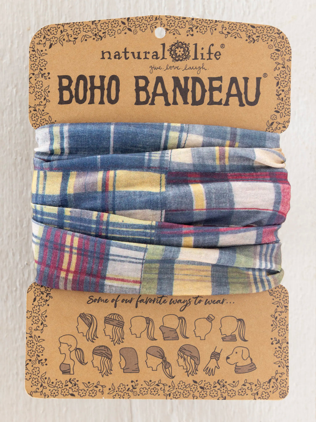 Full Boho Bandeau® Headband - Greenfield Madras Multi