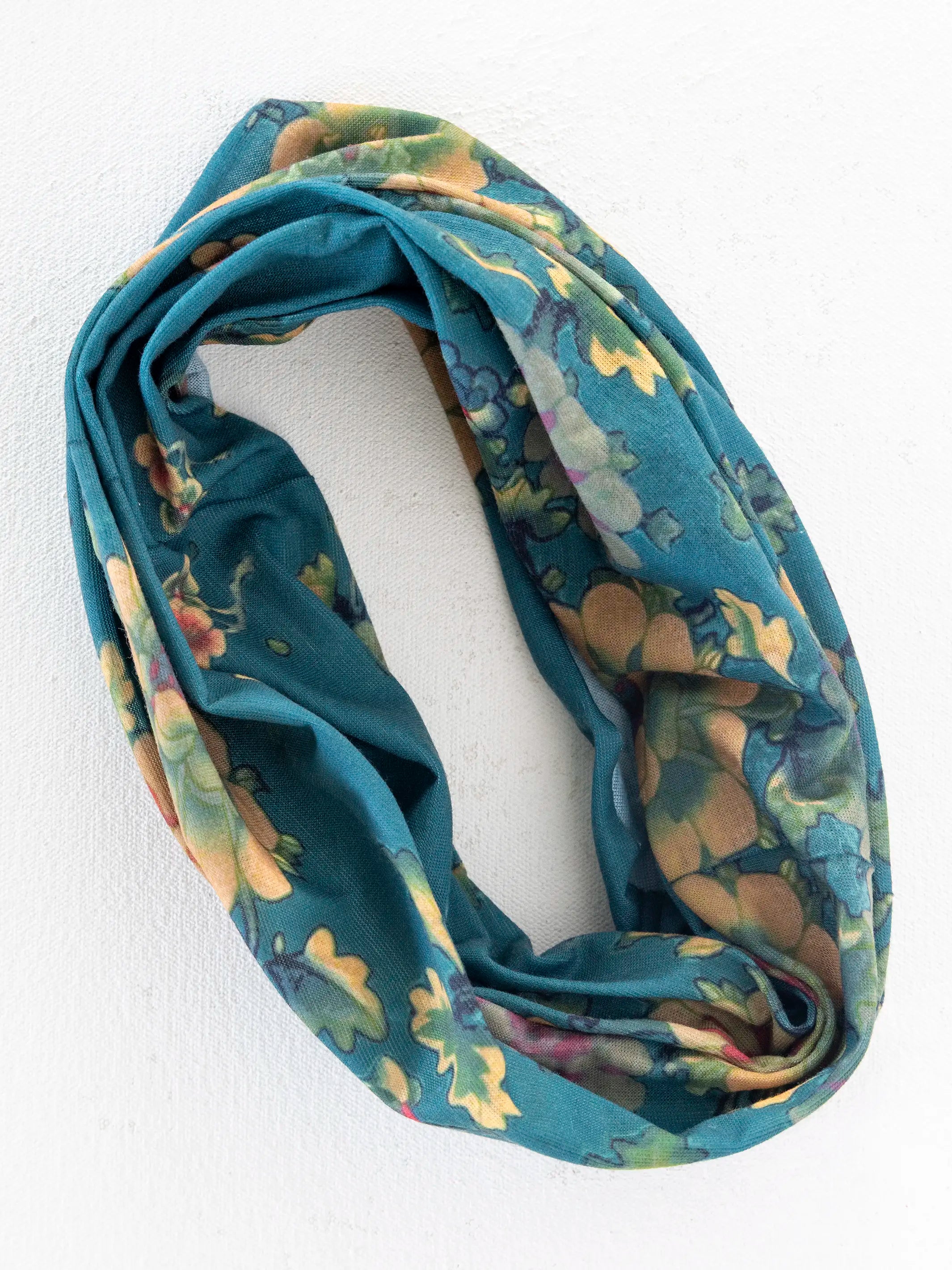 Full Boho Bandeau® Headband - Teal Orange Clusters