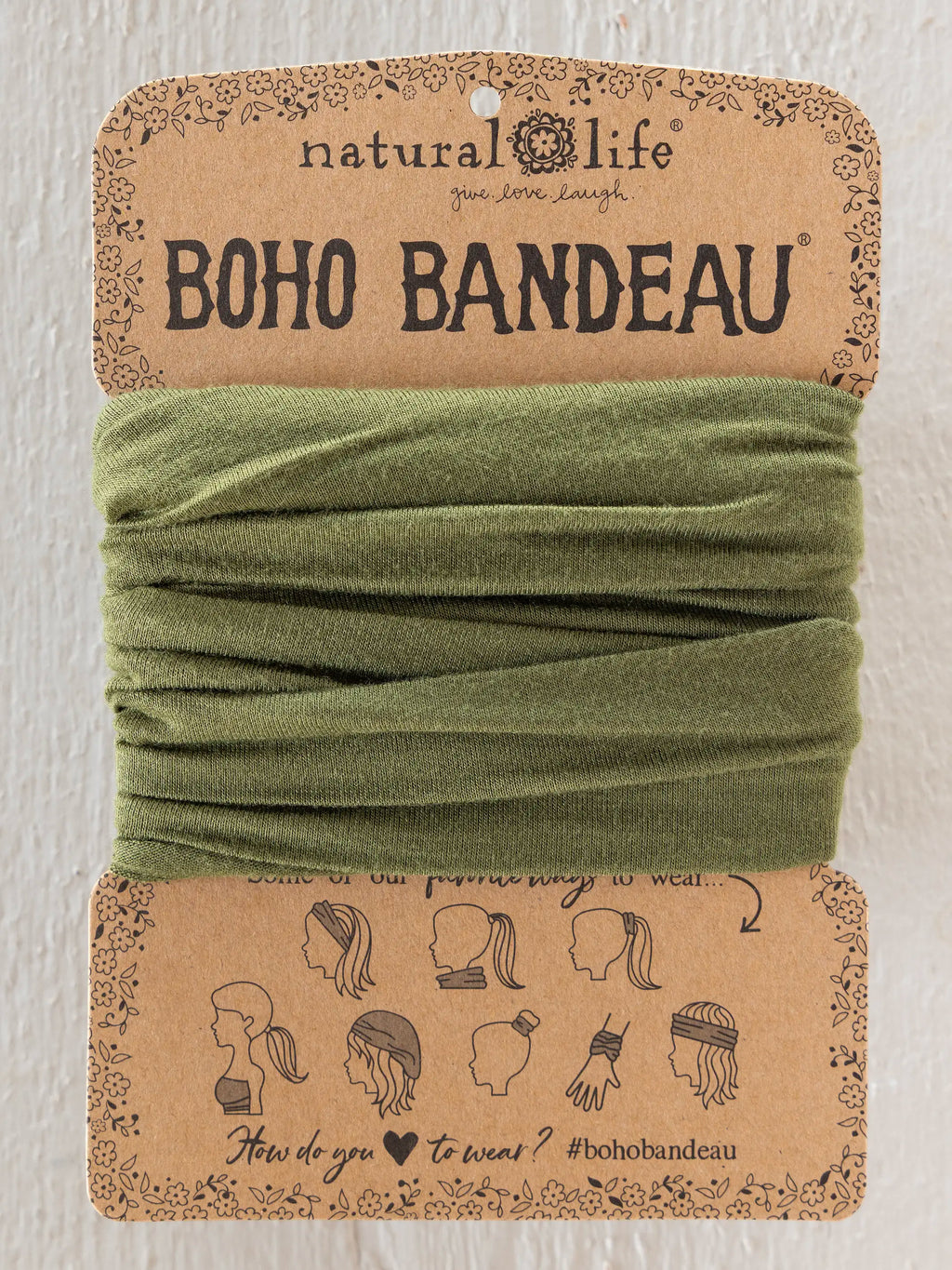 Solid Boho Bandeau® Headband - Olive