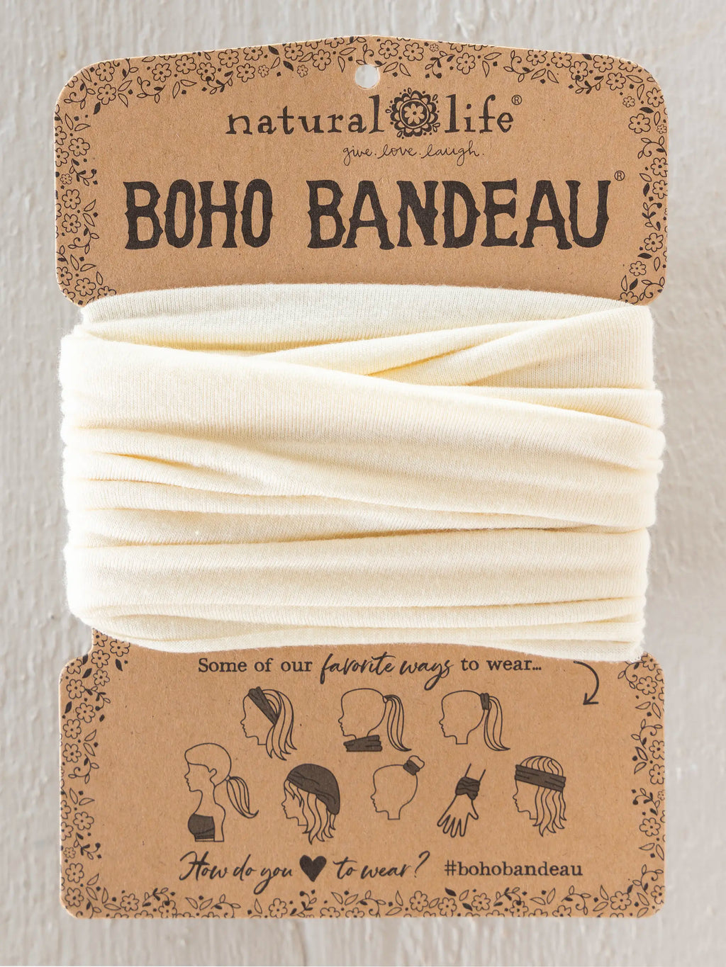 Solid Boho Bandeau® Headband - Cream