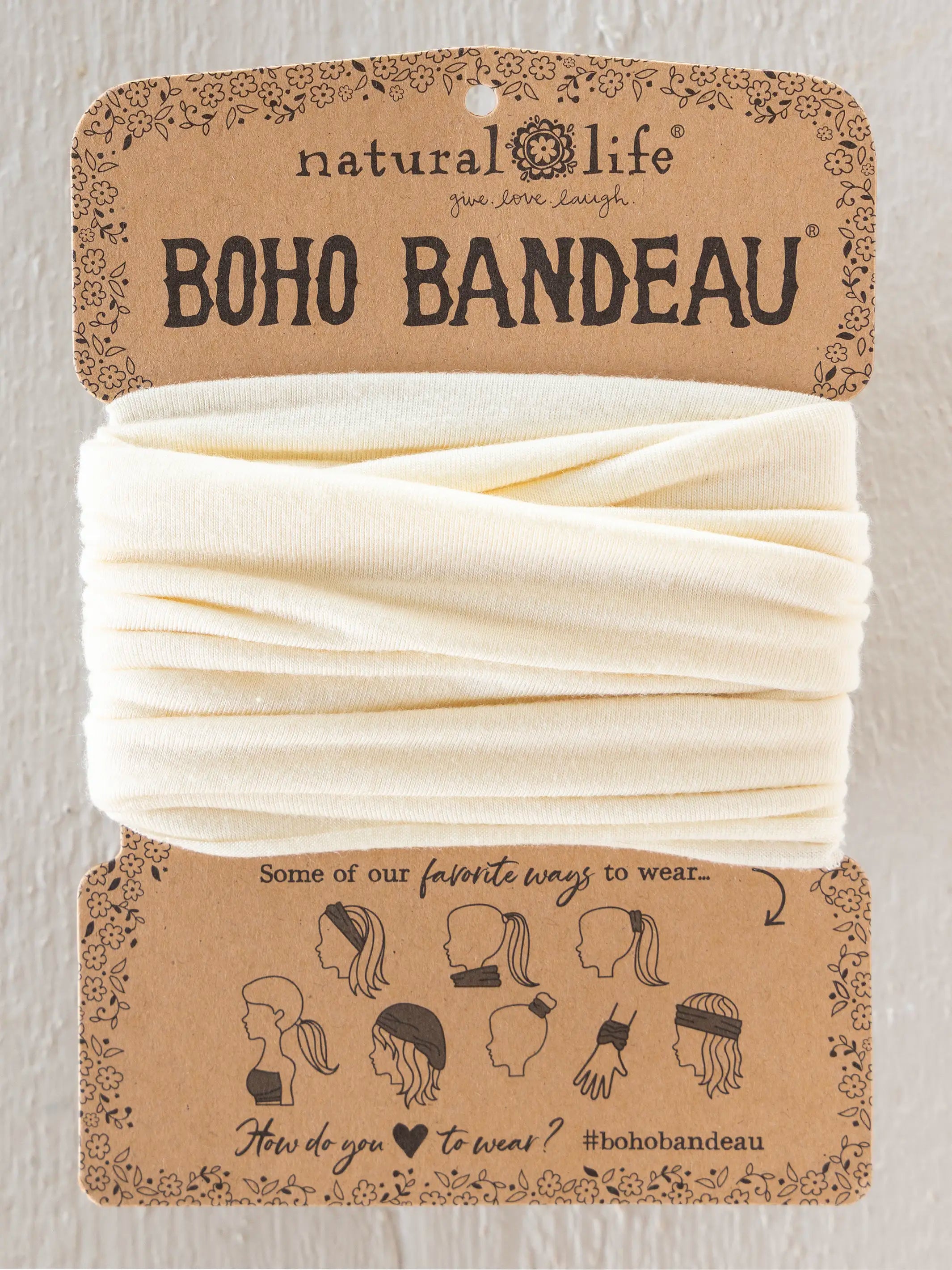 Solid Boho Bandeau® Headband - Cream
