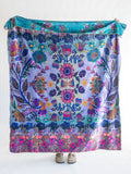 Double-Sided Cozy Throw Blanket - Border Folk Garden