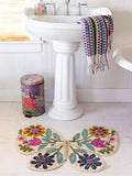 Tufted Cotton Bath Mat - Butterfly Cream
