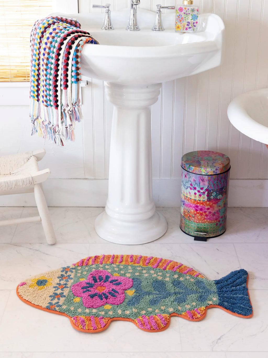 Tufted Cotton Bath Mat - Fish