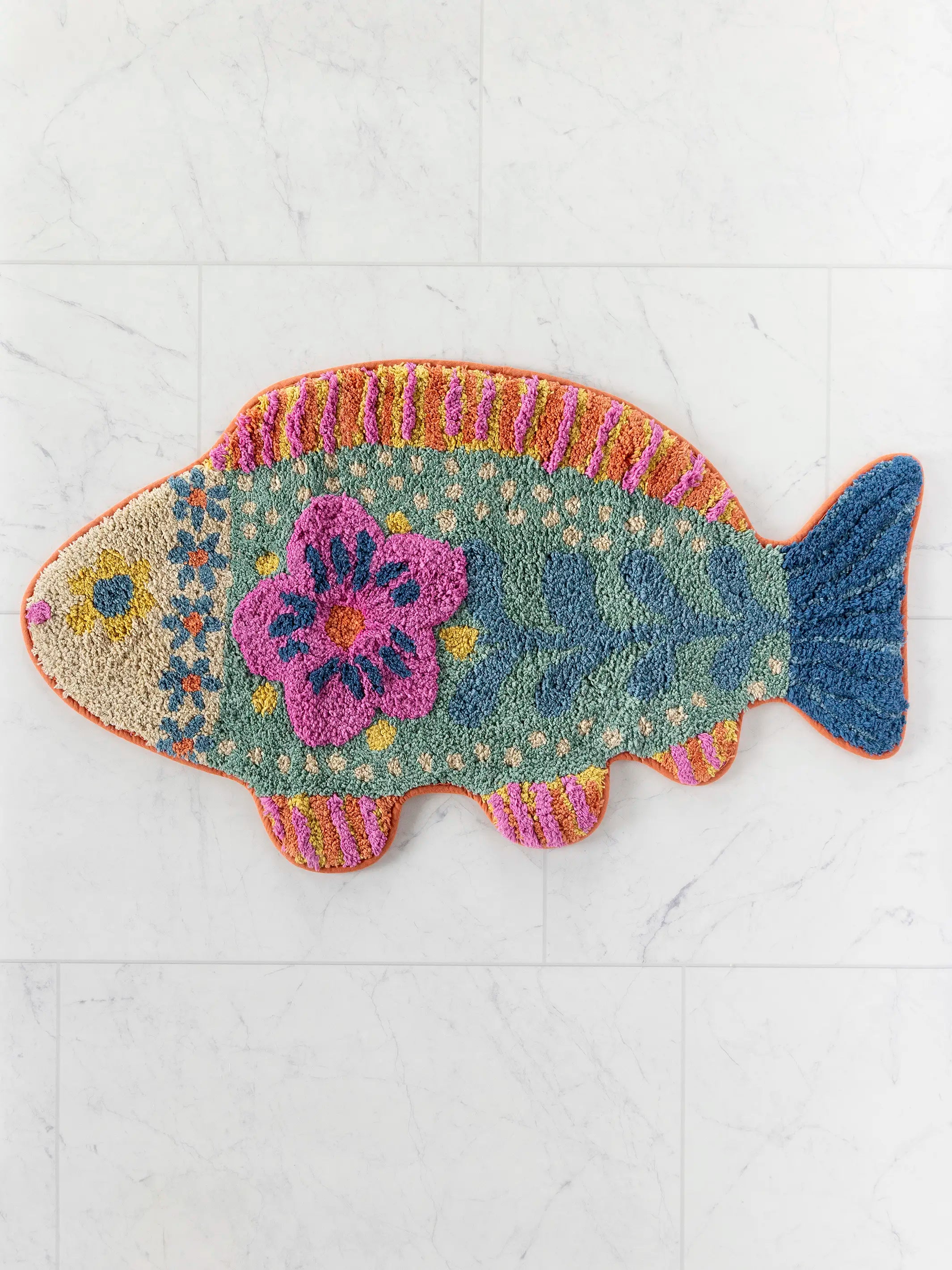 Tufted Cotton Bath Mat - Fish